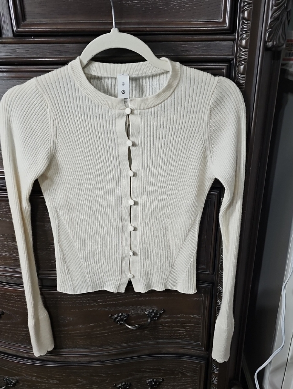 lululemon athletica Cream Ribbed Button-Front Cardigan So soft and beautiful